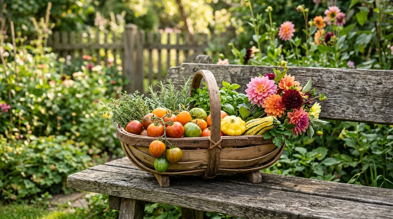 Klassisk engelsk garden trug høstkurv