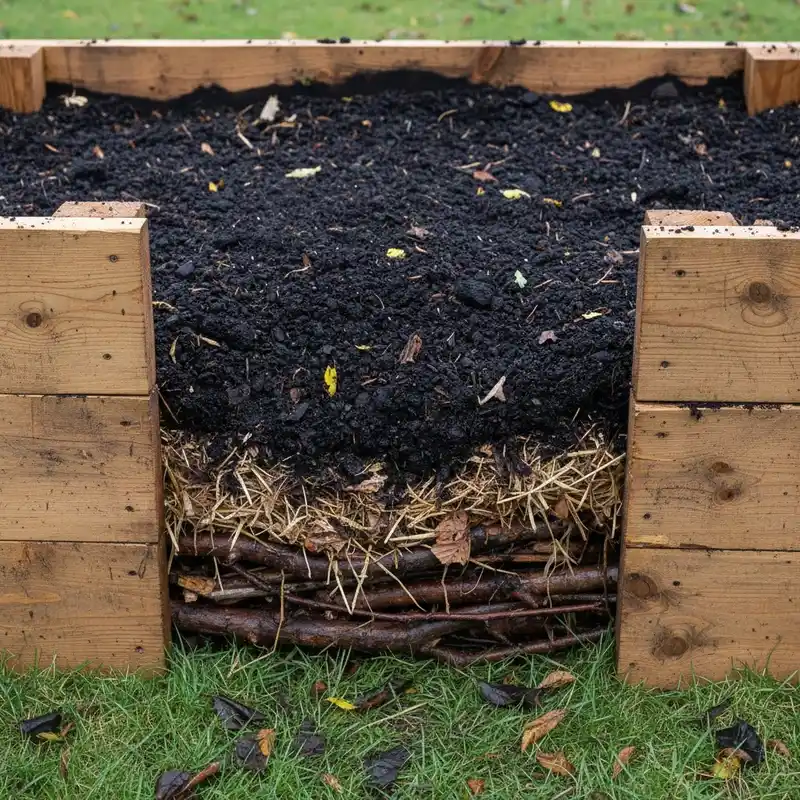 Opbygning af jord i højbed med lasagne-metoden